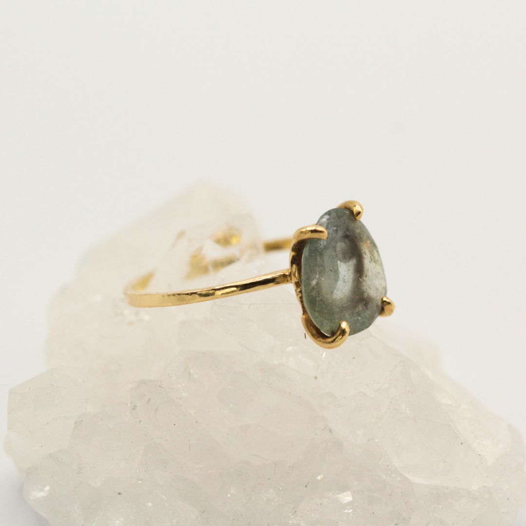 Sapphire ring, gold, natural sapphire, colored stone, gift