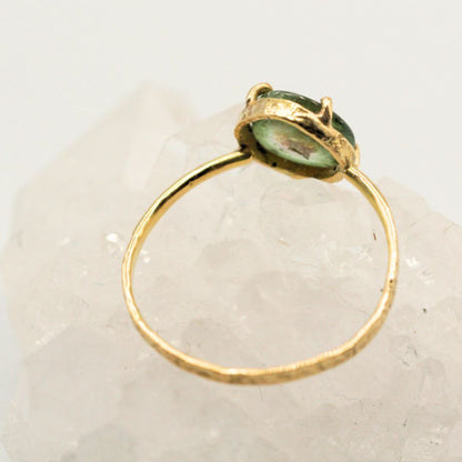 Green tourmaline ring, gold, natural tourmaline, colored stone, gift