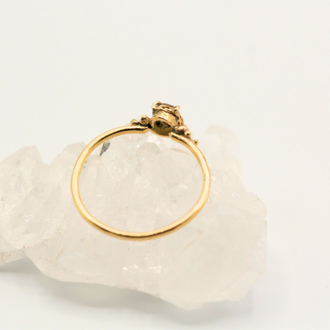 Diamond ring, gold, natural diamond, colored stone, gift