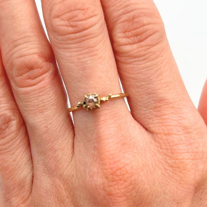 Diamond ring, gold, natural diamond, colored stone, gift